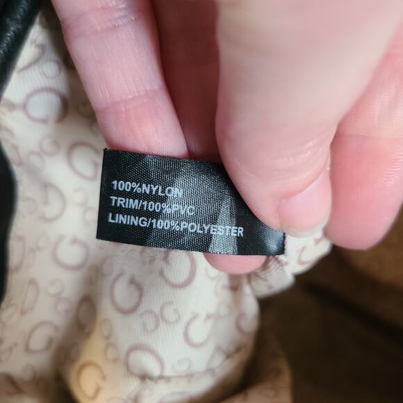 Guess Alpena Nylon Drawstring Satchel Flap Buckle Closure Mini Black Backpack - Picture 8 of 11